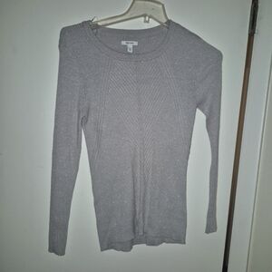 H&M Light Gray Long Sleeve Knit Top